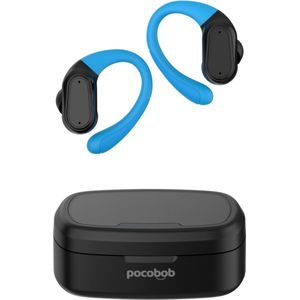 pocobob SP - draadloze sport oordopjes - Zwart - hardloop oortjes met oorboog achter oor -bluetooth oordopjes hardlopen