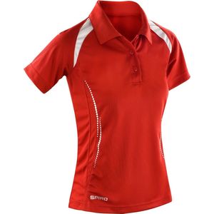 Spiro Dames/dames Sport Team Spirit Performance Polo Shirt (Rood/Wit)
