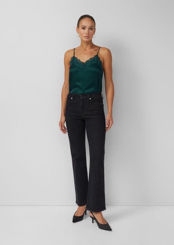 s.Oliver BLACK LABEL - Dames broek - Maat W34 x L32 - Vrouwen - ZWART - voering