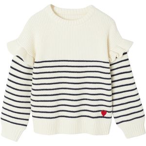 Trui - Marineblauw - Meisjes - Met Ruches Aan De Mouwen