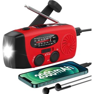 Radio Op Batterijen (Accu) Voor Rampen - Radio Opwindbaar - Noodradio - Noodradio Solar Opwindbaar