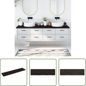 The Living Store Wastafelblad 200x50x(2-4) cm behandeld massief hout donkerbruin - Wastafelblad - Keukenblad - Eikenhouten Wastafel - Houten Wasbak - Badkamer Meubel