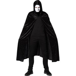 Partychimp Velours Vampier Dracula Cape Met Capuchon Halloween Kostuum Volwassenen Halloween Kostuum Dames Halloween Kostuum Heren Carnavalskleding Dames Carnavalskleding Heren Verkleedkleren Volwassenen- Zwart - One Size - Masker Niet Inbegrepen