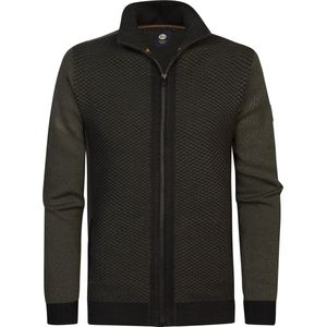 Petrol Industries - Heren Gebreid Vest Unalaska - Groen - Maat M