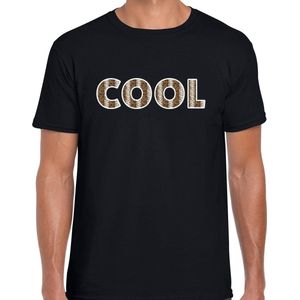 Slangenprint Cool tekst t-shirt zwart voor heren XXL