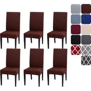 Stoelhoezen, set van 4 of 6 stretch stoelhoezen voor eetkamerstoelen, afneembaar, wasbaar, decoratie, voor hotel, ceremonie, banket, keuken, restaurant, huis, bruiloft, feest