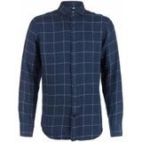 Seidensticker Overhemd Linnen Shaped Fit Ruit Navy (01.294017 - 19)
