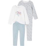 Vertbaudet - Set van 2 Pyjama's - Fluweel - Bloemen - Meisjes