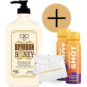 Devoted Creations - Bourbon & Honey + 2 Your Sun Shots + 2 Verfrissingsdoekjes