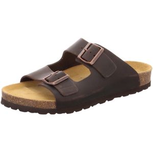 Natural Sense mannen pantoffels muiltjes sandalen leer bruin 1152527
