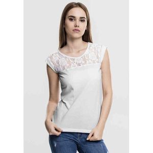 Urban Classics - Laces Dames T-shirt - XS - Wit