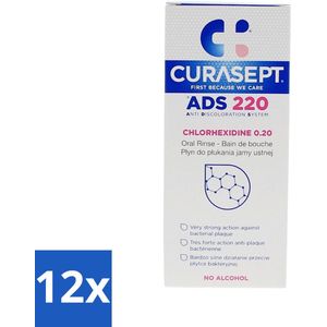 Curasept - Mondspoeling - 0,2% Chloorhexidine - Intensieve Bescherming - 200 ml - Voordeelverpakking - 12 stuks