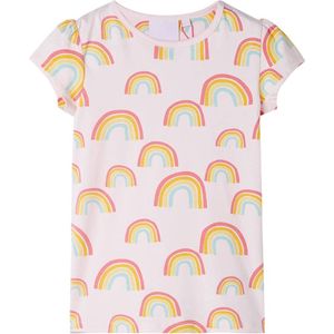 Kinderpyjama kort - Regenboogprint - Zachtroze - 116