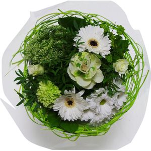 Boeket Sisal Medium Wit ↨ 30cm - bloemen - boeket - boeketje - bloem - droogbloemen - bloempot - cadeautje
