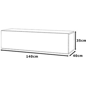 WIT GLANS HANGENDE TV-KAST 140 CM