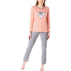 Merry Style Dames Pyjama - Lange mouwen - Lange broek - Katoen - MS-MS10-169-PJ - Zalm Grijs/Schapen - S