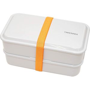 TAKENAKA Bento Snack Dual Box Gray Champignon milieuvriendelijke lunchbox gemaakt in Japan BPA- & rietvrij 100% recyclebaar plastic flesgebruik magnetron- en vaatwasmachinebestendig Bentobox rechthoekig W19.5xD12.5xH9.65cm 1250ml Grijze Champignon)