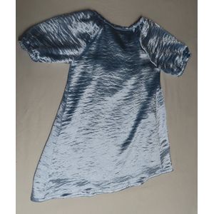 Jurk - Feestleedje in glitter blauw + gilet vestje in glitter wit - 4 jaar 104