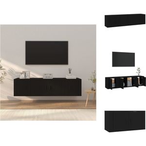 vidaXL Tv-meubelset Zwart - 80x34.5x40 cm - Klassieke ontwerp - Praktisch design - Kast