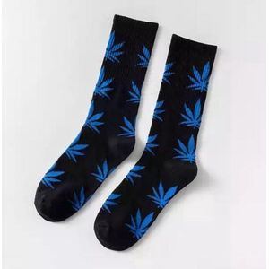 New Age Devi - Wietsokken - Cannabissokken - Wiet - Cannabis - zwart-blauw - Unisex sokken - Maat 36-45