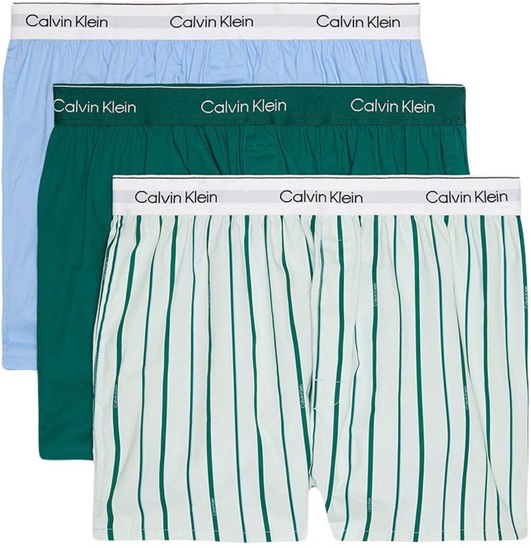 Calvin Klein Underwear Lv00nb4267 Boxers 3 Eenheden Groen,Blauw XS Man