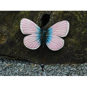Vlinder Kapstok Roze - Handgemaakt van Metaal - Kapstokhaak