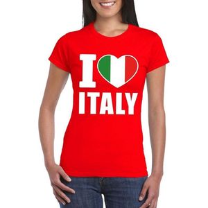Rood I love Italy supporter shirt dames - Italie t-shirt dames L