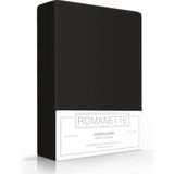 Romanette Luxe Verkoelend Hoeslaken - Katoen - 160x220 cm - Zwart
