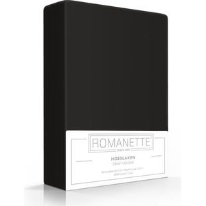 Romanette Luxe Verkoelend Hoeslaken - Katoen - 160x220 cm - Zwart