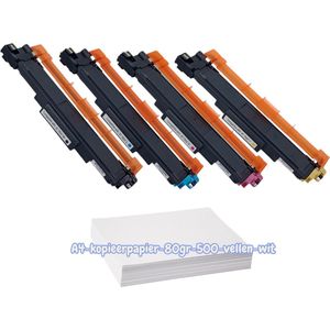 KATRIZ® Huismerk Toner TN247 /TN-247/TN243/TN-243(Zwart+Cyaan+Magenta+Geel )–1x Pak A4 printpapier - Geschikt voor Brother DCP-L3510CDW /DCP-L3550CDW /HL-L3210CW /HL-L3230 CDW /HL-L3270CDW /MFC-L3710CW /MFC-L3730CDN /MFC-L3750CDW /MFC-L3770CDW