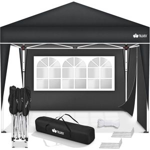 Waterdichte pop-upvouwtent 3x3 m met UV-bescherming - Verstelbare partytent voor tuin en evenementen