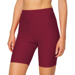 Merry Style MS-MS10-333-SWLE Dames lange Zwembroek - Zwemshorts - Bikinibroekje - Elastische tailleband - Polyamide & Elastaan - Wijnrood - 38
