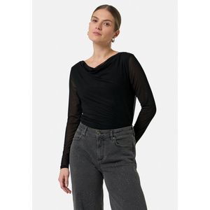 comma - T-Shirt - Mesh - Lange Mouwen