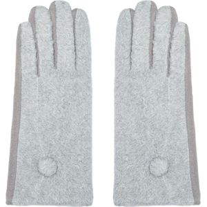 Grijze Handschoenen Button - Herfst/Winter - Dames handschoenen - Grijs