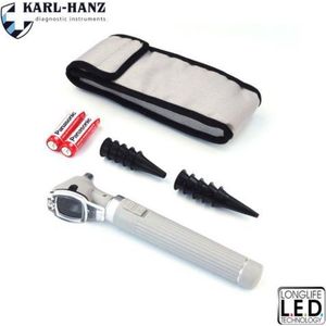 Karl-Hanz Fiber Optic Otoscoop grijs met LED verlichting