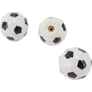 Voetbal Keramiek Enkel Gat Sport Thema Ladegreep Trekt voor Kast Garderobe - Set van 3 .