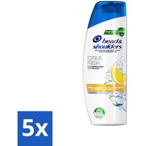 5 x Head & Shoulders - Anti-Roos Shampoo - Citrus Fresh - Vet Haar - 285ml - Anti-roos Shampoo - Vet Haar - Schilfers - Droogheid - Jeuk