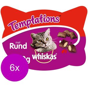 6x Whiskas - Temptations met rund - 60g