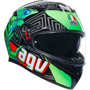 Agv K3 E2206 Mplk Kamaleon Zwart Rood Groen 013 Integraalhelm - Maat S - Helm