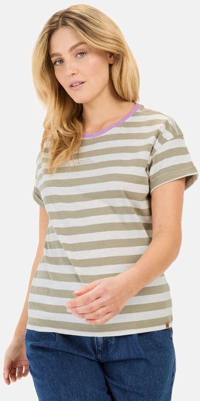 camel active T-shirt gemaakt van biologisch katoen - Maat womenswear-XS - Groen