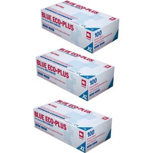 3x Pack Blue ECO-PLUS Nitril (100 stuks per doos) Maat XL - Handschoenen - Wegwerp - Blauw -