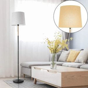 Vloerlamp - Hoge Vloerlamp - Grijze Lampenkap - Modern - Zwart Frame - E27 - 170CM