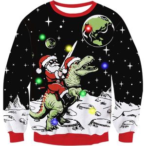 Grappige kersttrui voor heren en dames met LED en foute kerststijl - maat S-2XL
