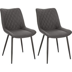 Rootz moderne eetkamerstoelen - Stijlvolle zitplaatsen - Comfortabele stoelen - Duurzame constructie - Ergonomische ondersteuning - Veelzijdig gebruik - Stof en metaal - 85,5 cm x 46 cm x 40,5 cm