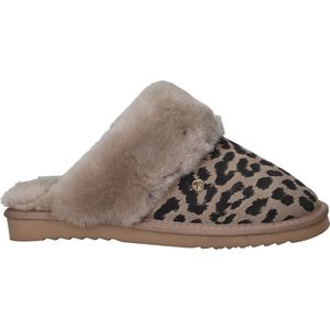 Warmbat - Collie Print Panther - Dames Sloffen - Taupe