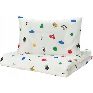IKEA GRÖNFINK Kinderbeddenset 110x125/35x55 cm Katoen Wit