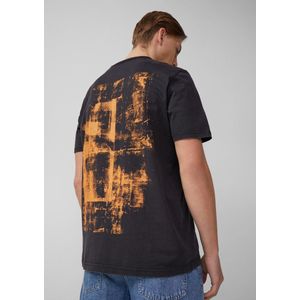 QS - Shirt - Oranje/Zwart - Kwartmouw - Ronde Hals - Effen