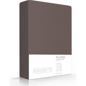 Luxe Flanel Hoeslaken Bruin | 200x220 | Warm En Zacht | Uitstekende Kwaliteit