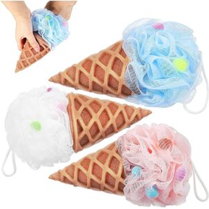 Badspons - Douchespons - 3 Stuks - Douche Puff - Bad Spons - Massage Spons - Scrubbing Spons - Badsponzen - Soft Spons- Badkamer - Badkamer Accessoires - Douche - Herbruikbaar