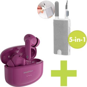 imoshion Aura Pro Earbuds Inclusief 5-in-1 Oordopjes Reinigingskit - Draadloze Oordopjes met Active Noise Cancelling (ANC) - Bordeaux